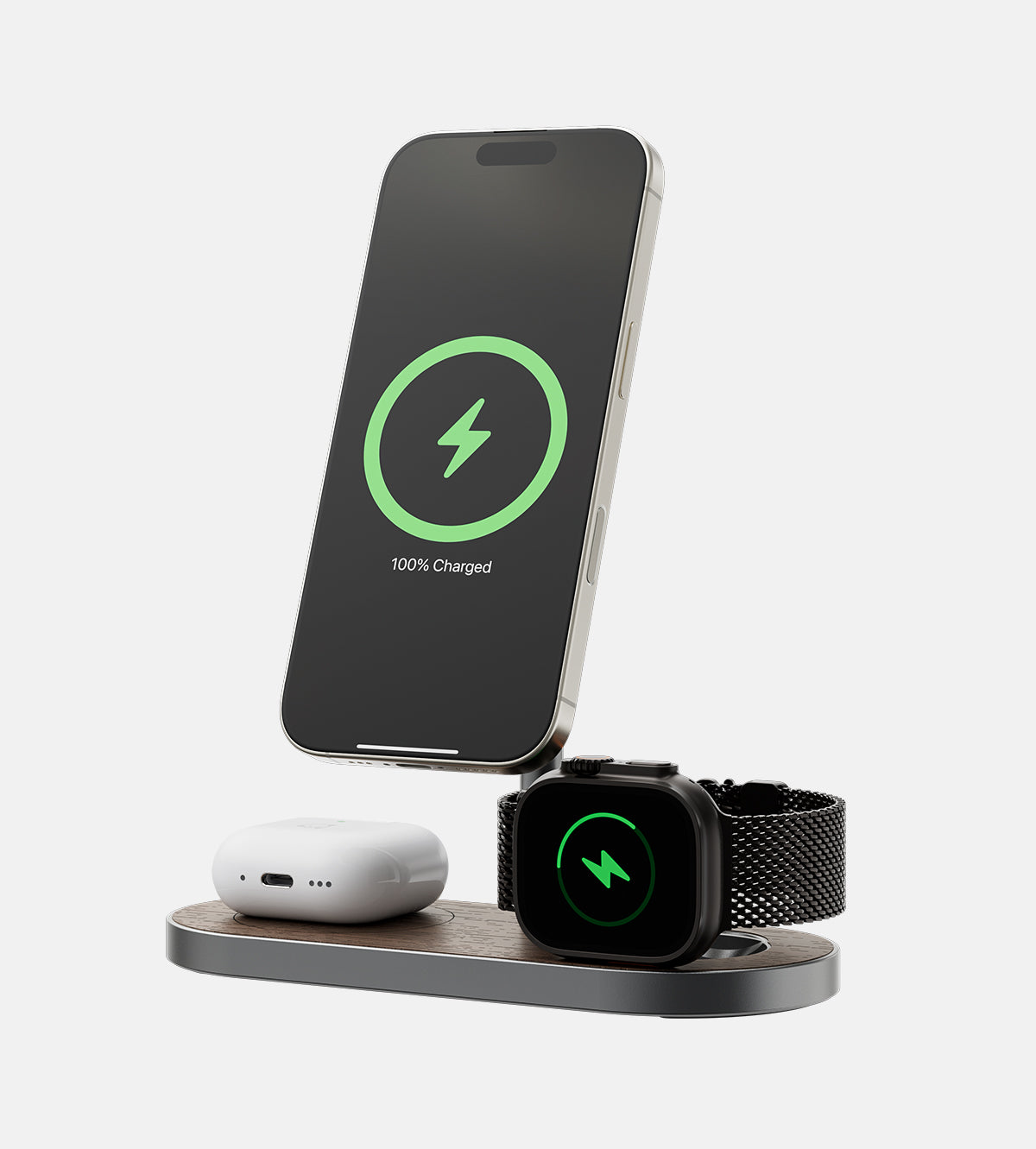 X23 Pro 3-in-1 MagSafe Charging Stand · Wood Grain