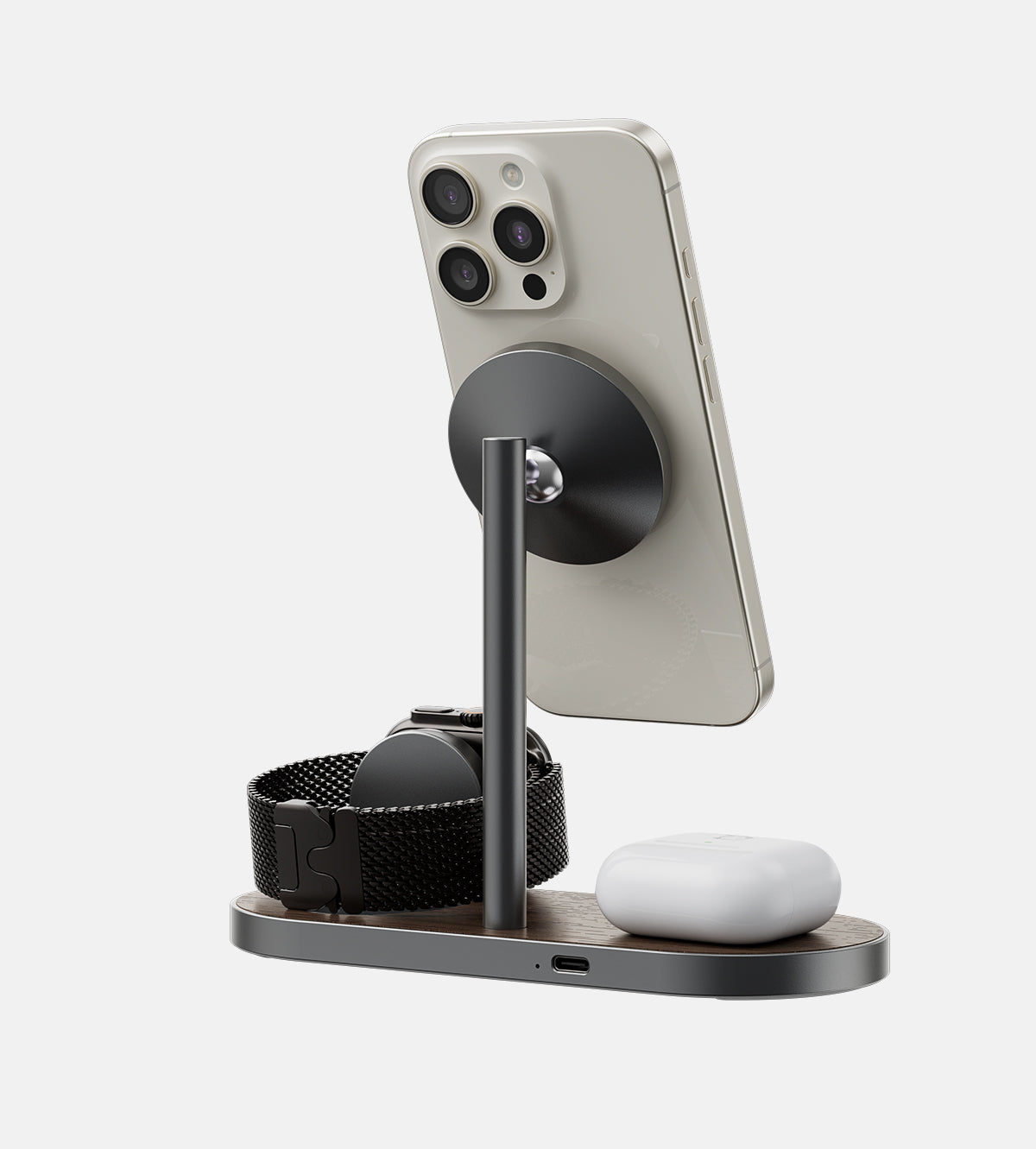 X23 Pro 3-in-1 MagSafe Charging Stand · Wood Grain