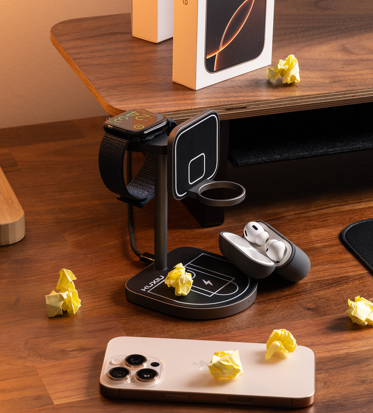 3-Point Power Creative 3-in-1 MagSafe Charging Stand · Black