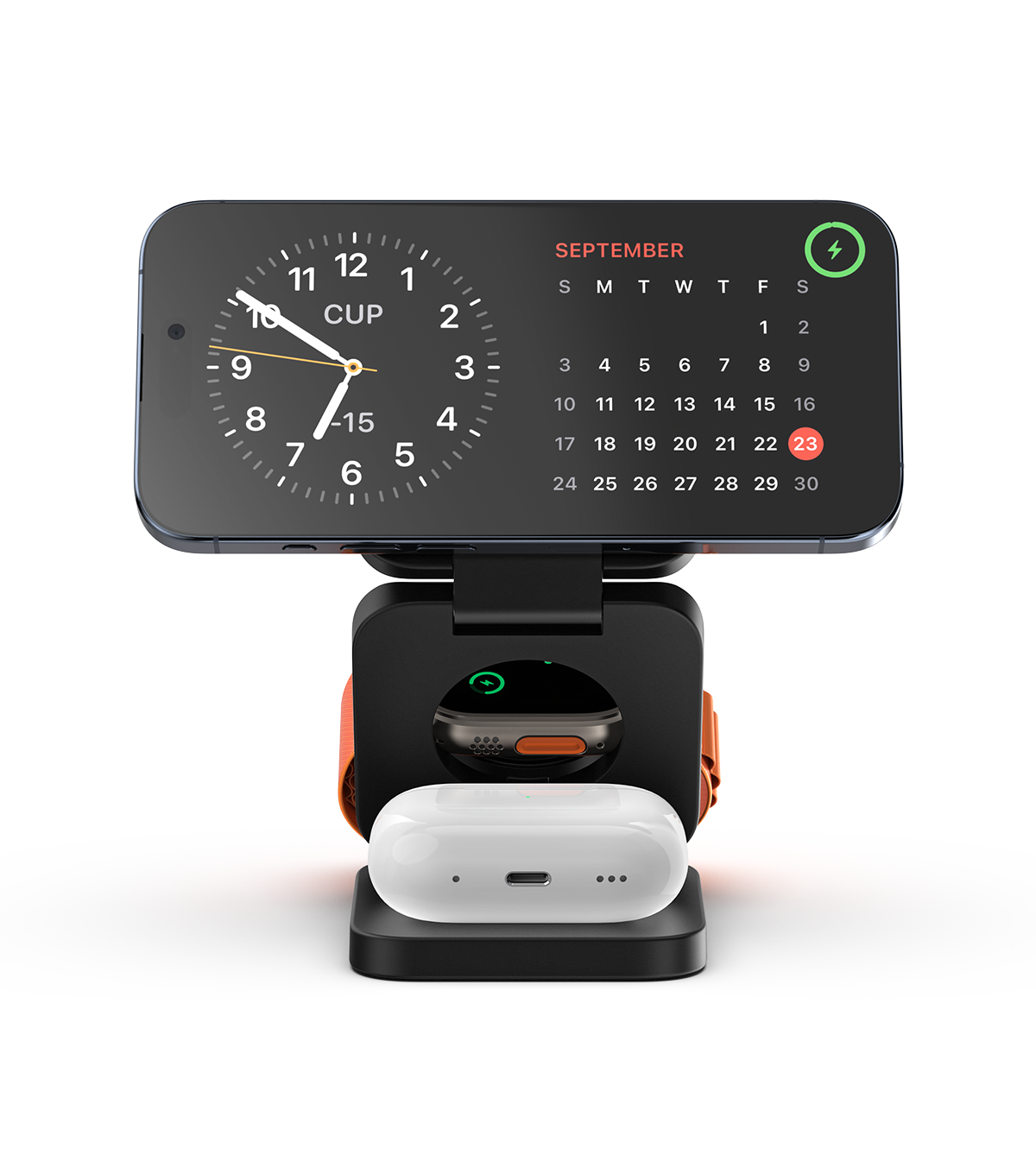 X55 3-in-1 MagSafe Foldable Charging Stand · Black