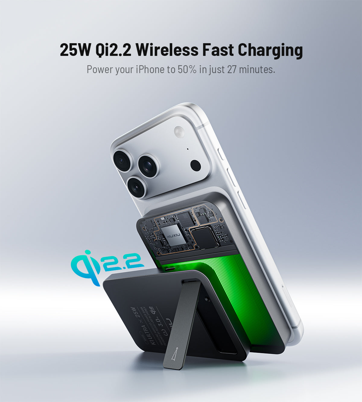 K1 Ultra Qi2.2 25W 3-in-1 MagSafe Wireless Power Bank · Black