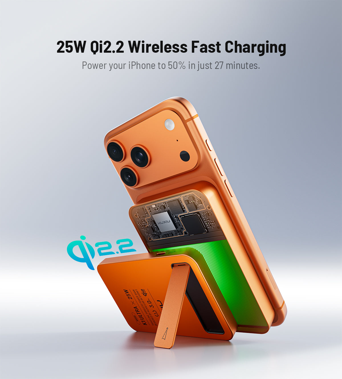 K1 Ultra Qi2.2 25W 3-in-1 MagSafe Wireless Power Bank · Cosmic Orange