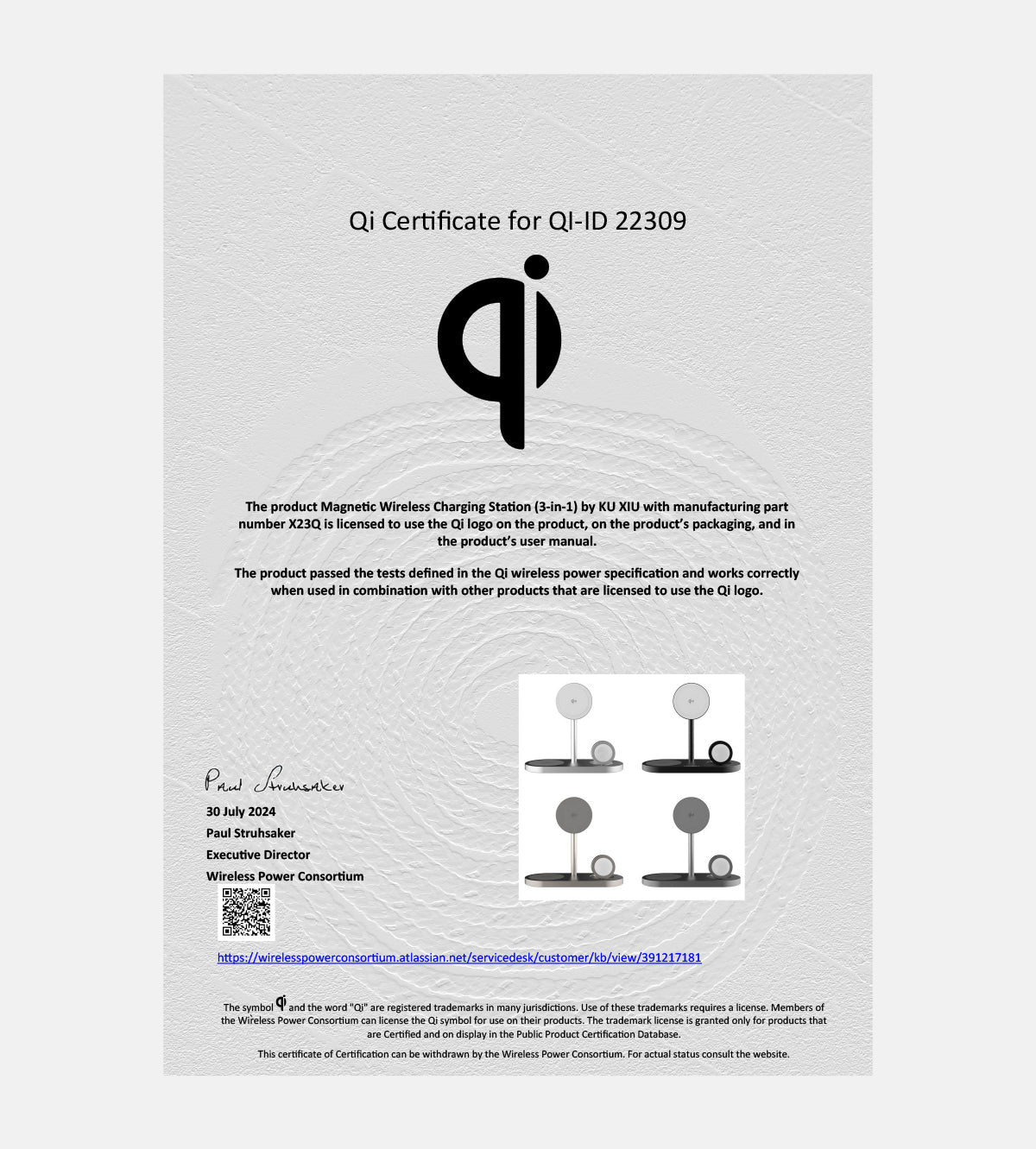 X23Q Qi2 Certified 3-in-1 MagSafe Charging Stand · Gray