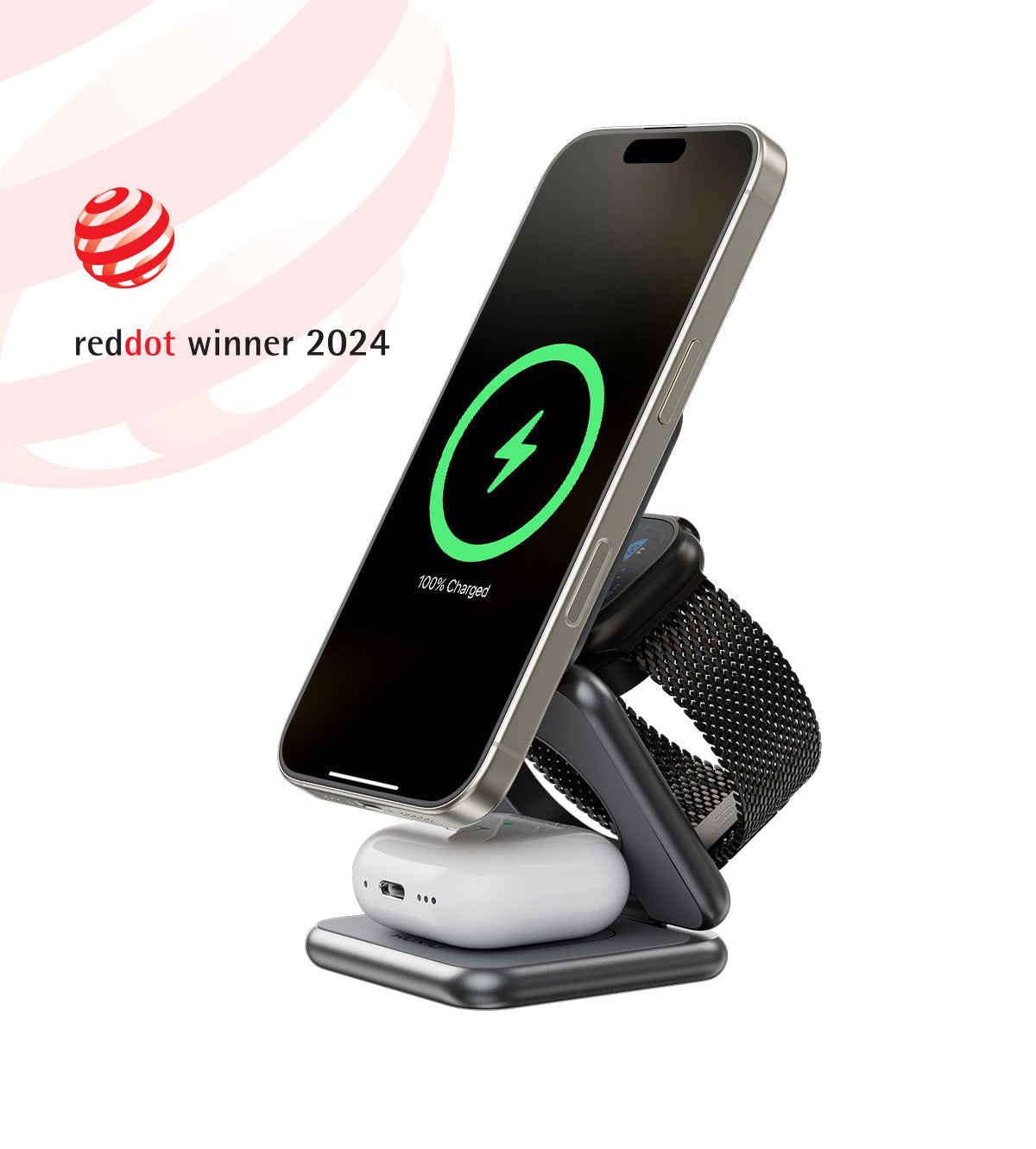 X40 3-in-1 MagSafe Foldable Charging Stand · Gray