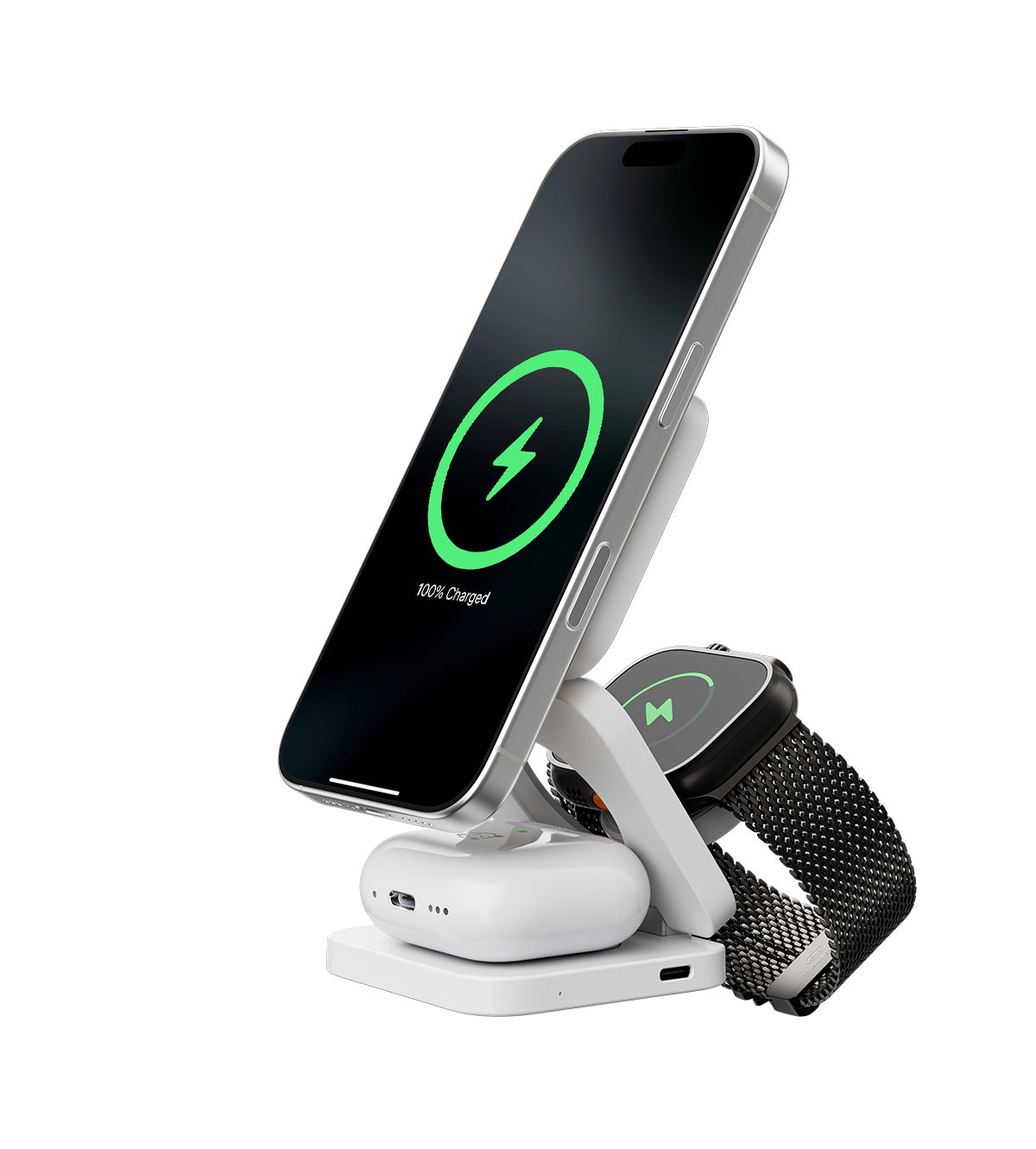 X55 3-in-1 MagSafe Foldable Charging Stand · White