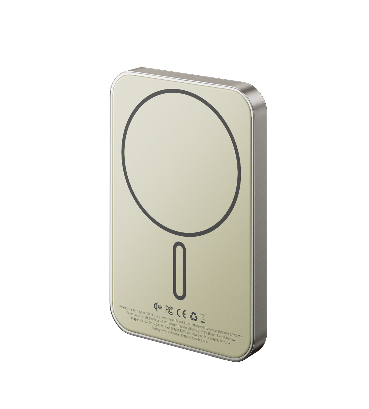S2 Qi2-Certified MagSafe Solid-State Power Bank · Natural titanium