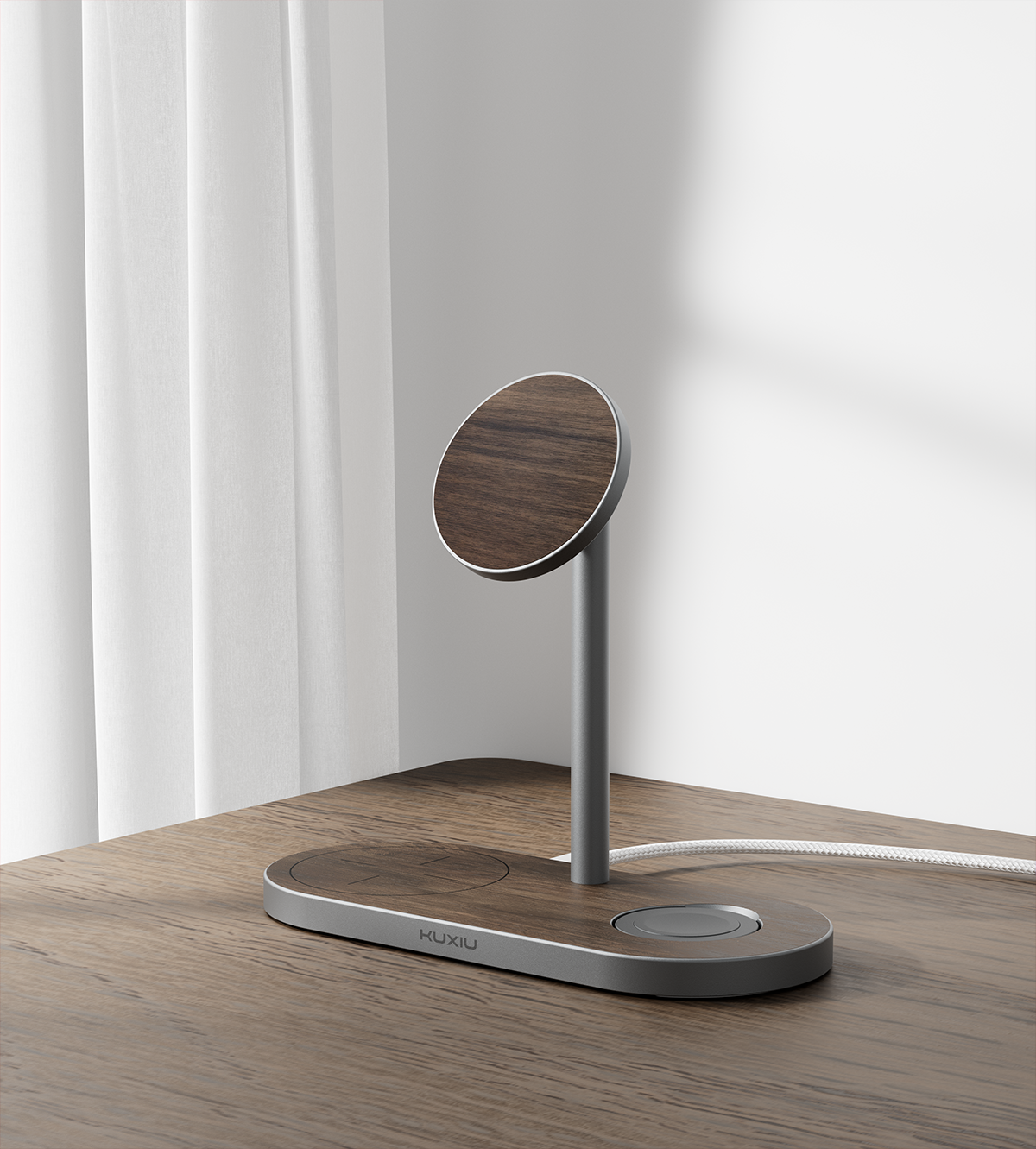 X23 Pro 4-in-1 MagSafe Dual-Core Fast Charging Stand · Wood Grain