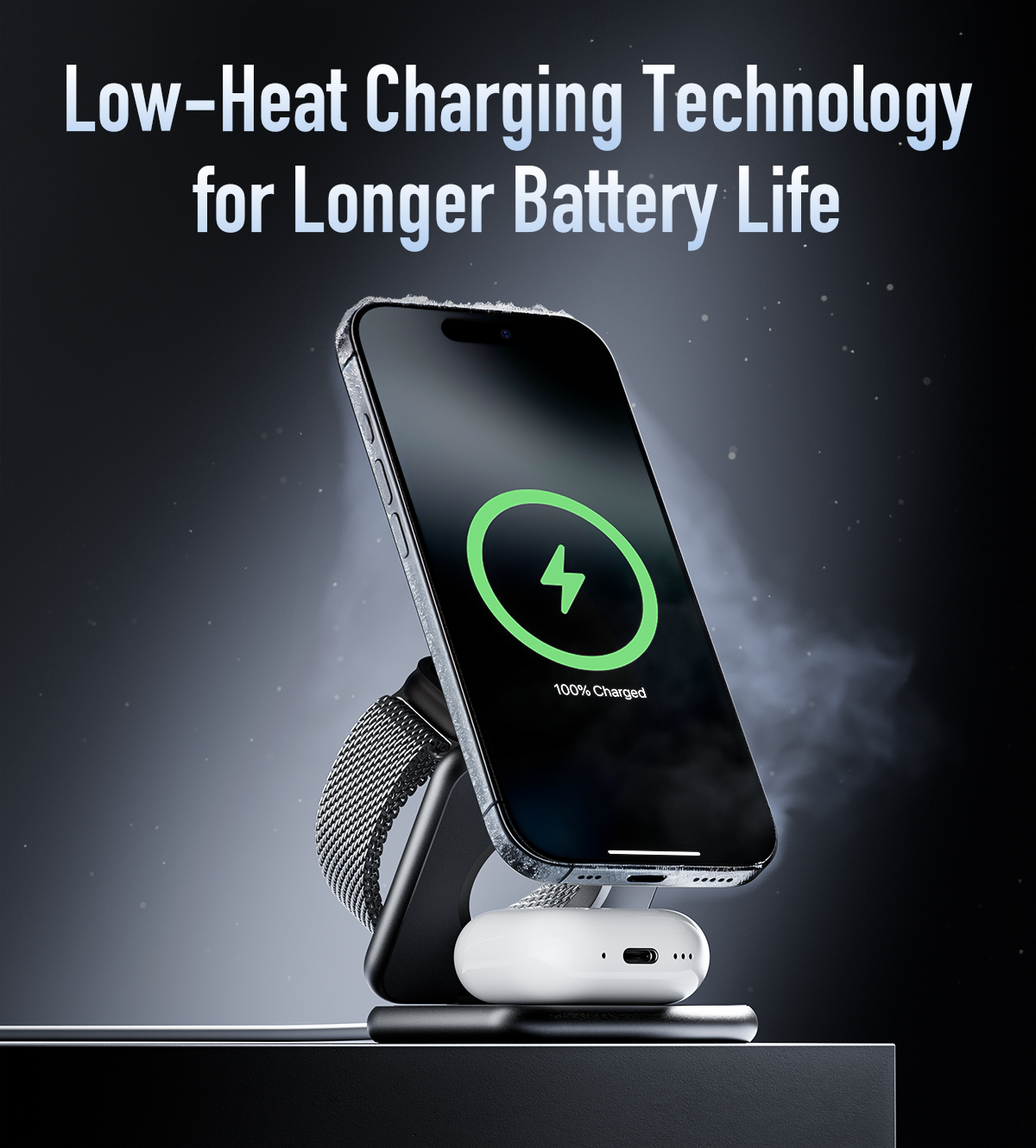 X40 3-in-1 MagSafe Foldable Charging Stand · Gray