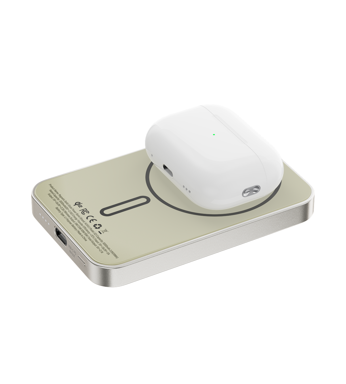 S2 Qi2-Certified MagSafe Solid-State Power Bank · Natural titanium