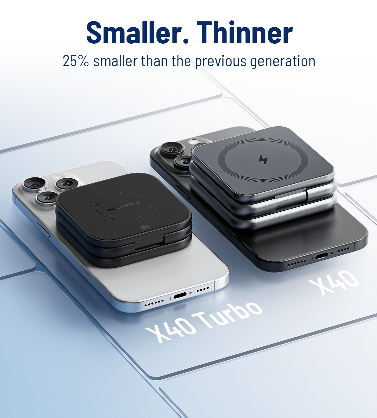 X40 Turbo Qi2.2 3-in-1 MagSafe Foldable Charging Stand · Black