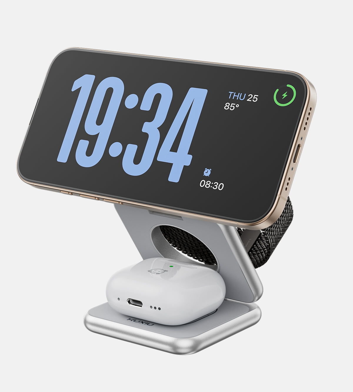 X40 3-in-1 MagSafe Foldable Charging Stand · Silver