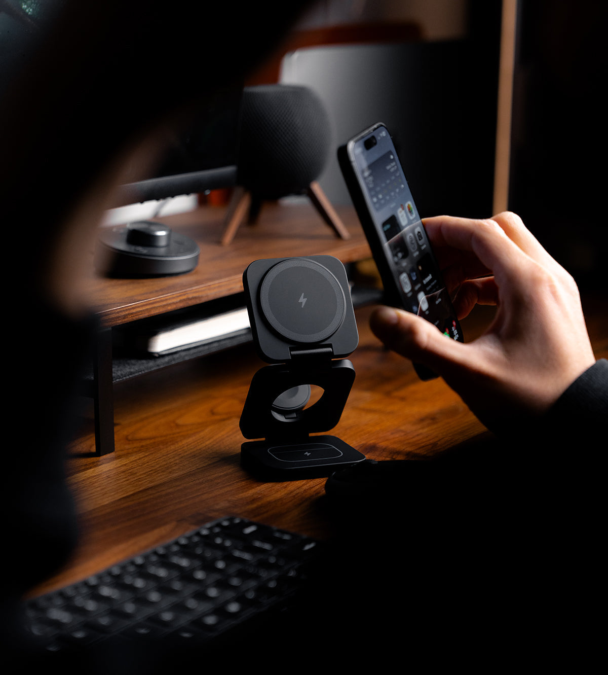 X55 3-in-1 MagSafe Foldable Charging Stand · Black