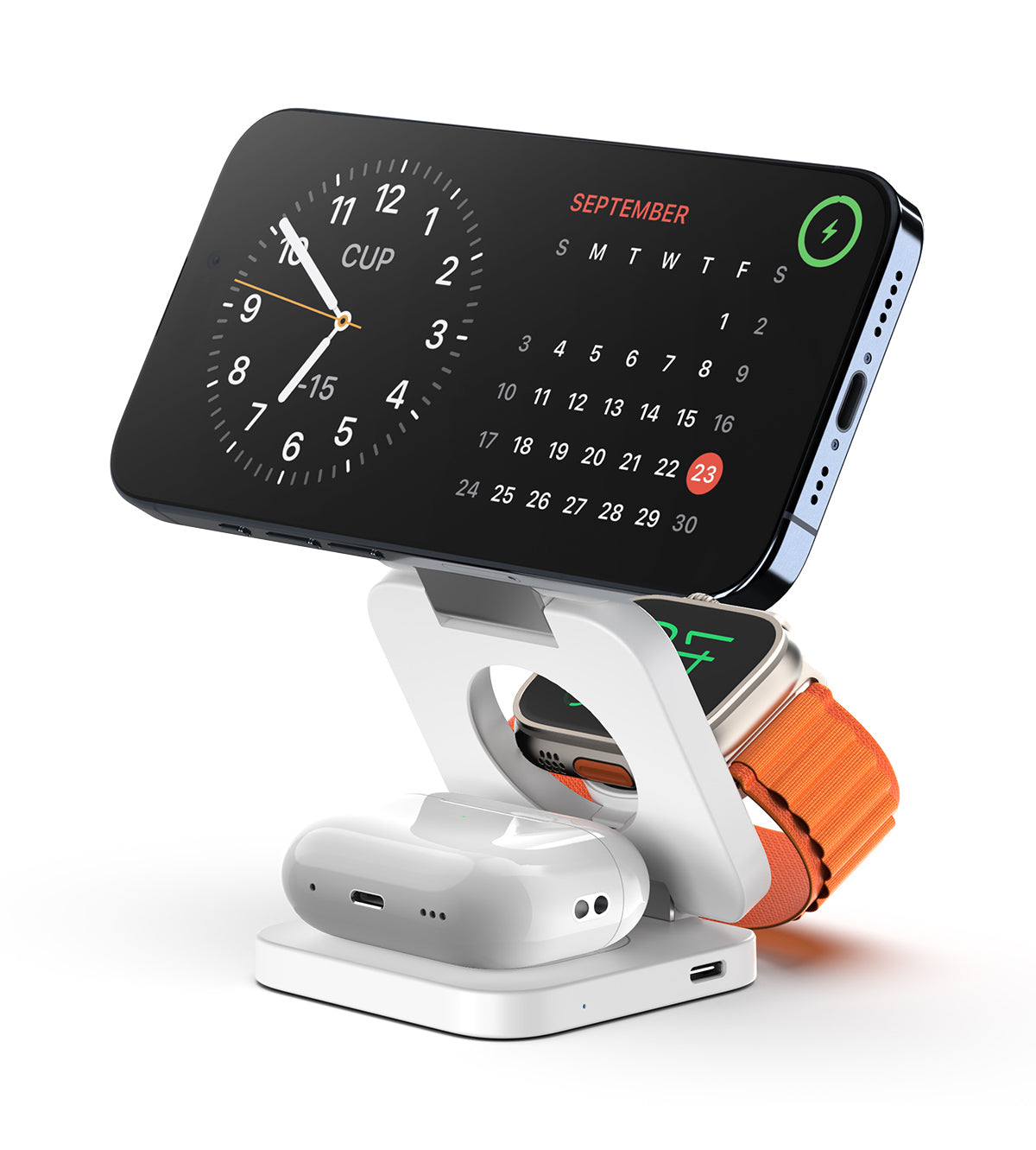 X55 3-in-1 MagSafe Foldable Charging Stand · White