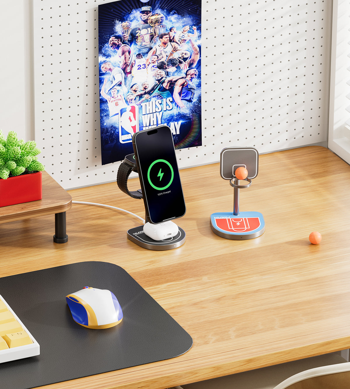 3-Point Power Creative 3-in-1 MagSafe Charging Stand · Black