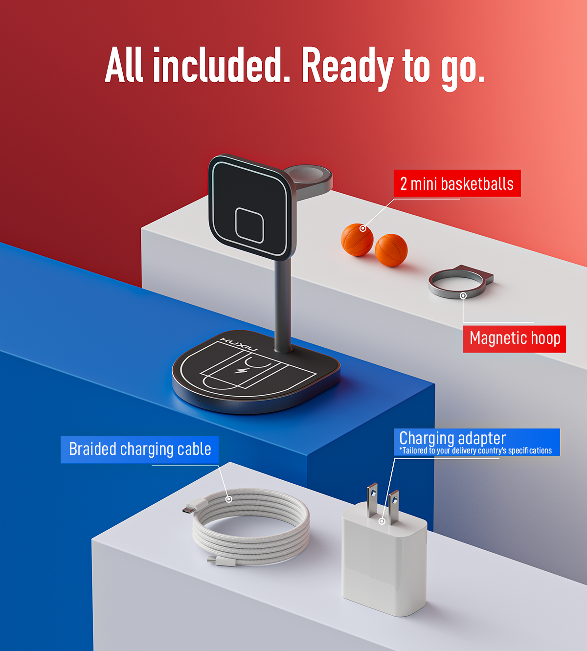 3-Point Power Creative 3-in-1 MagSafe Charging Stand · Black