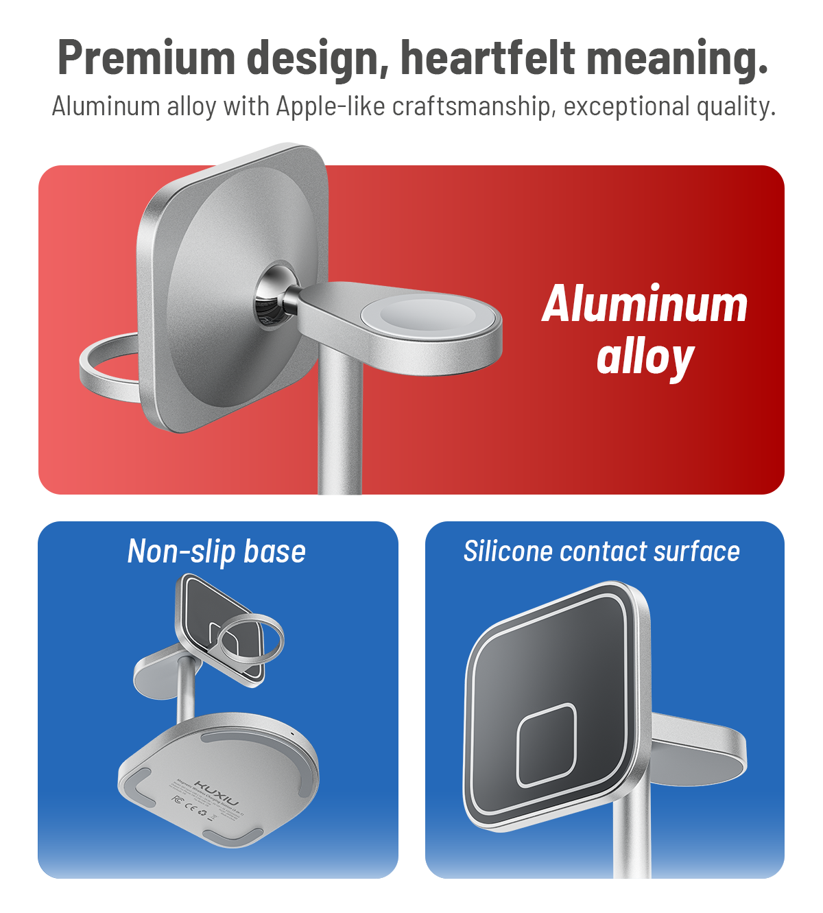 3-Point Power Creative 3-in-1 MagSafe Charging Stand · Gray