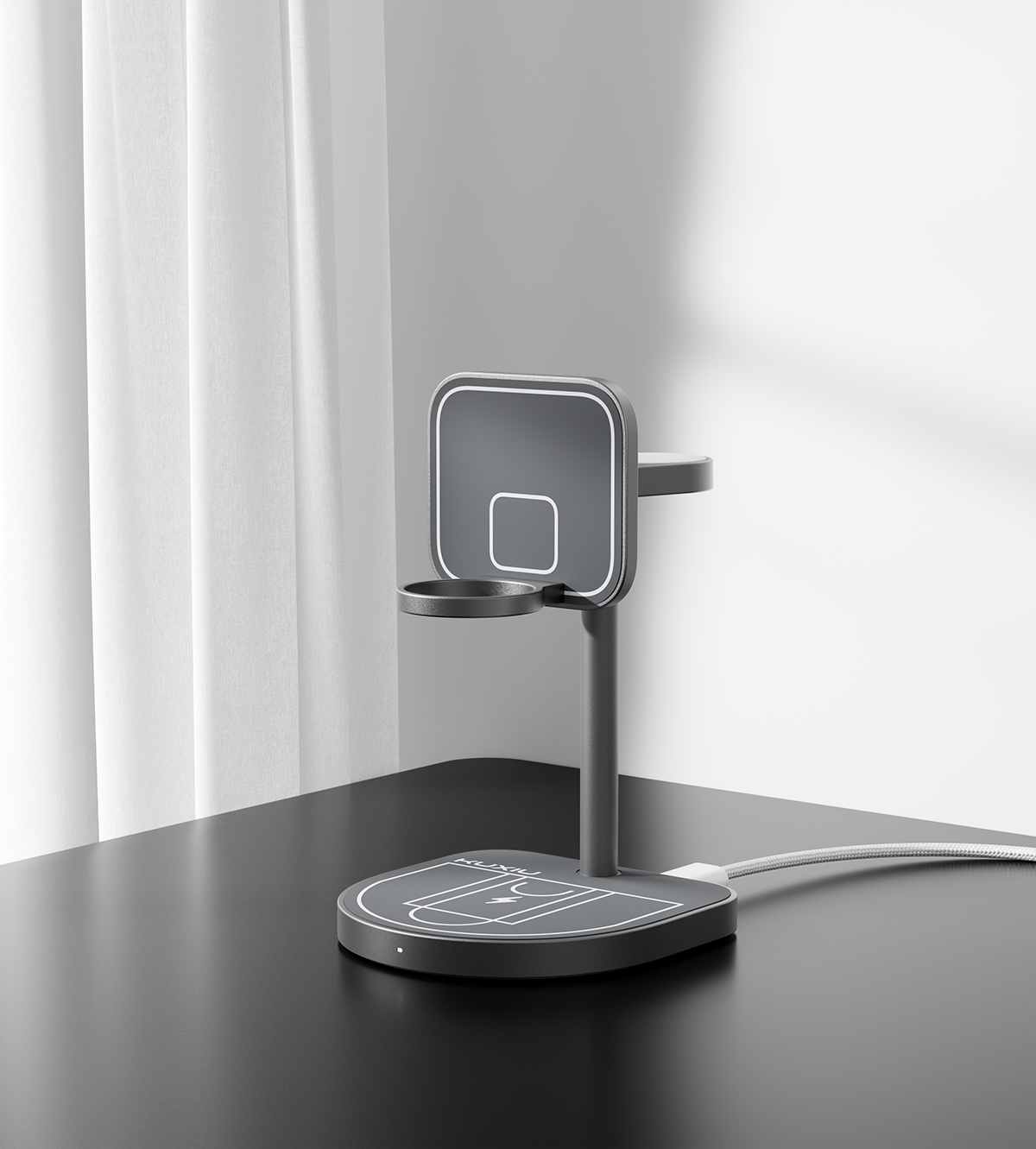 3-Point Power Creative 3-in-1 MagSafe Charging Stand · Black