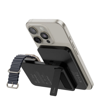 KUXIU K1 15W Fast Charging 3-in-1 MagSafe Power Bank - Black