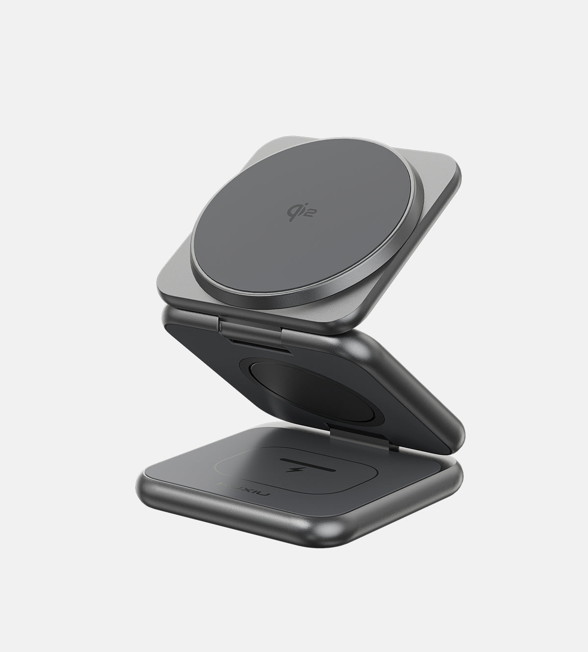 KUXIU X40Q QI2 15W 3-In-1 Foldable Magnetic Wireless Charging Station - Gray