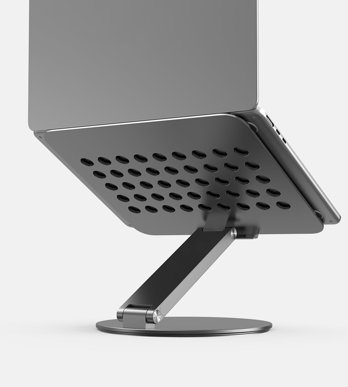 X53 Ergonomic Laptop Stand with Built-in 8-in-1 Hub · Gray