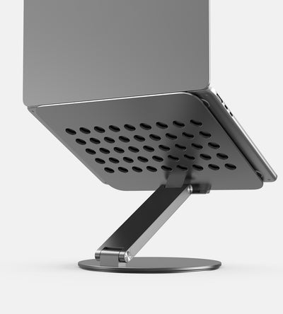 X53 Ergonomic Laptop Stand with Built-in 8-in-1 Hub · Gray