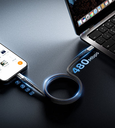 KUXIU 240W Magnetic Auto-Coiling Cable (USB-C to USB-C)