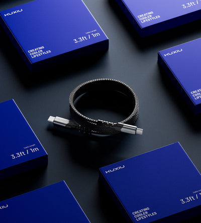 KUXIU 240W Magnetic Auto-Coiling Cable (USB-C to USB-C)