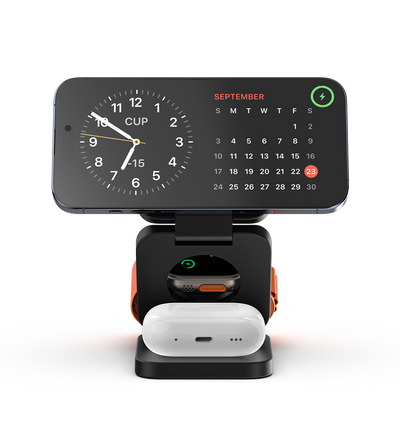 X55 3-in-1 MagSafe Foldable Charging Stand · Black