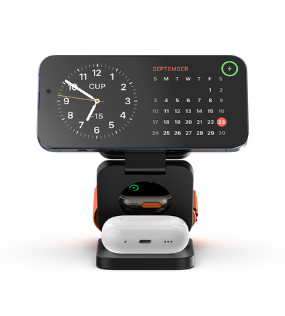 X55 3-in-1 MagSafe Foldable Charging Stand · Black