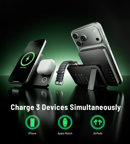 K1 Ultra Qi2.2 25W 3-in-1 MagSafe Wireless Power Bank · Black