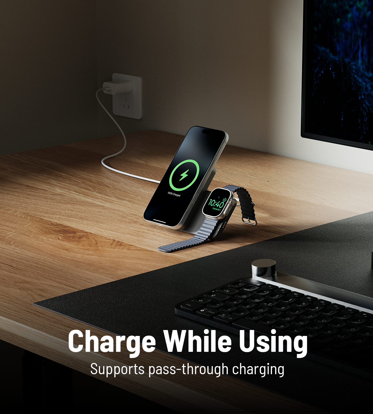 K1 Ultra Qi2.2 25W 3-in-1 MagSafe Wireless Power Bank · Black