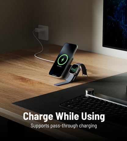 K1 Ultra Qi2.2 25W 3-in-1 MagSafe Wireless Power Bank · Black