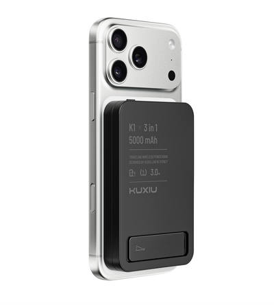 KUXIU K1 15W Fast Charging 3-in-1 MagSafe Power Bank - Black