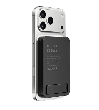 KUXIU K1 15W Fast Charging 3-in-1 MagSafe Power Bank - Black