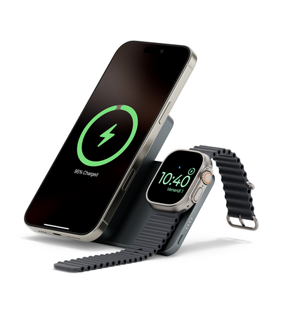 KUXIU K1 15W Fast Charging 3-in-1 MagSafe Power Bank - Gray