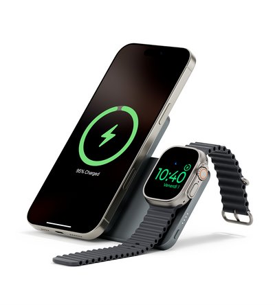 K2 Qi2-Certified 15W Fast Charging 3-in-1 MagSafe Power Bank · Gray