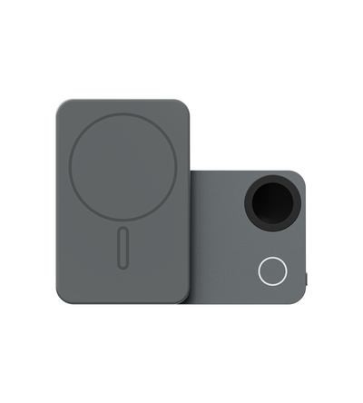 K2 Qi2-Certified 15W Fast Charging 3-in-1 MagSafe Power Bank · Gray