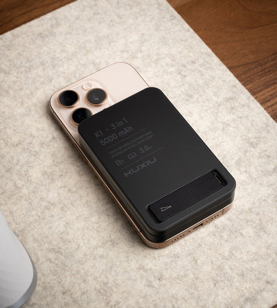 KUXIU K1 15W Fast Charging 3-in-1 MagSafe Power Bank - Black