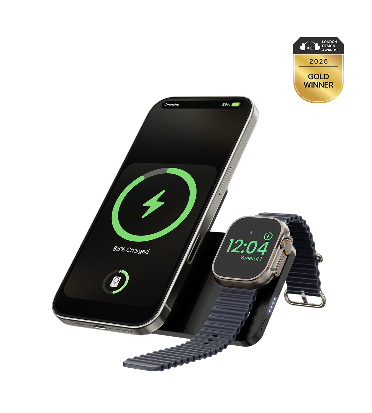 KUXIU K1 15W Fast Charging 3-in-1 MagSafe Power Bank - Black