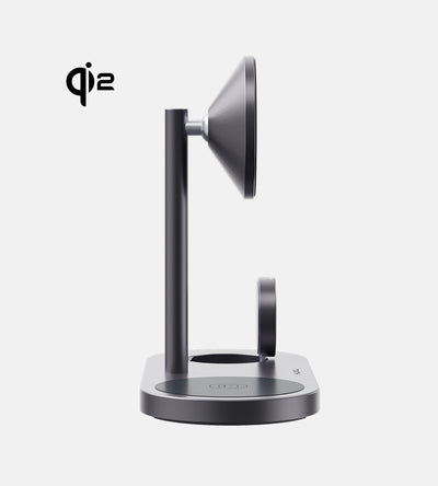 X23Q Qi2 Certified 3-in-1 MagSafe Charging Stand · Gray