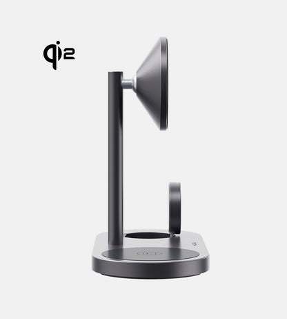 X23Q Qi2 Certified 3-in-1 MagSafe Charging Stand · Gray