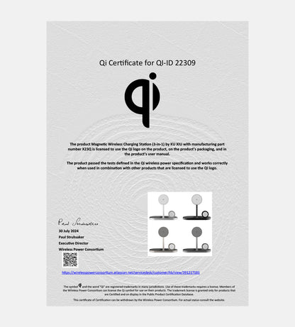 X23Q Qi2 Certified 3-in-1 MagSafe Charging Stand · Gray