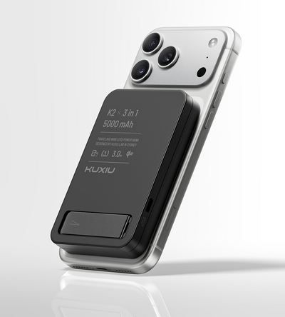 K2 Qi2-Certified 15W Fast Charging 3-in-1 MagSafe Power Bank · Black