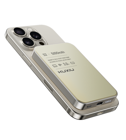 S2 Qi2-Certified MagSafe Solid-State Power Bank · Natural titanium