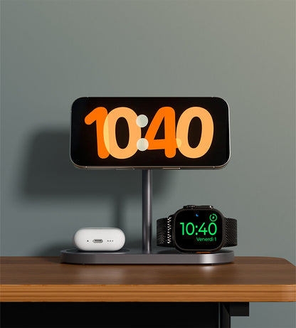 X23Q Qi2 Certified 3-in-1 MagSafe Charging Stand · Gray