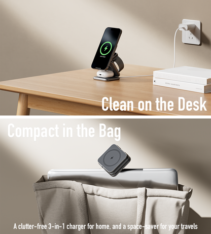 X40 3-in-1 MagSafe Foldable Charging Stand · Gray