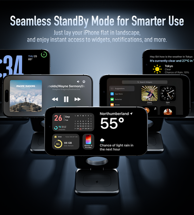 X40 3-in-1 MagSafe Foldable Charging Stand · Gray