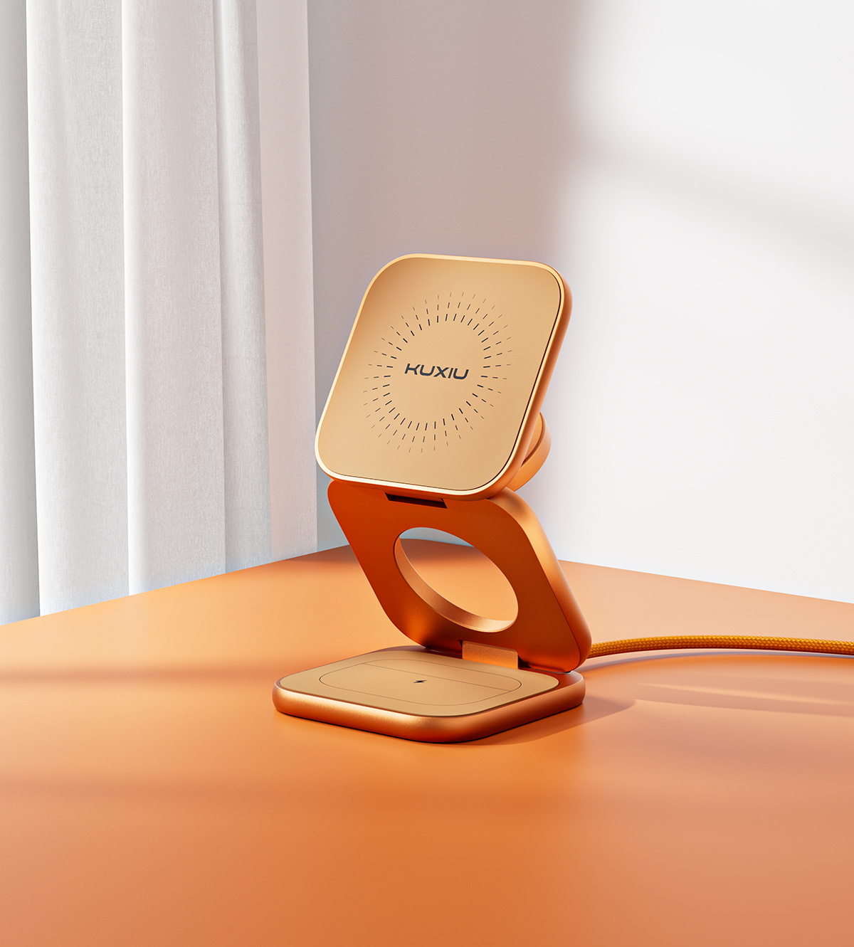 X40 Turbo Qi2.2 3-in-1 MagSafe Foldable Charging Stand · Cosmic Orange