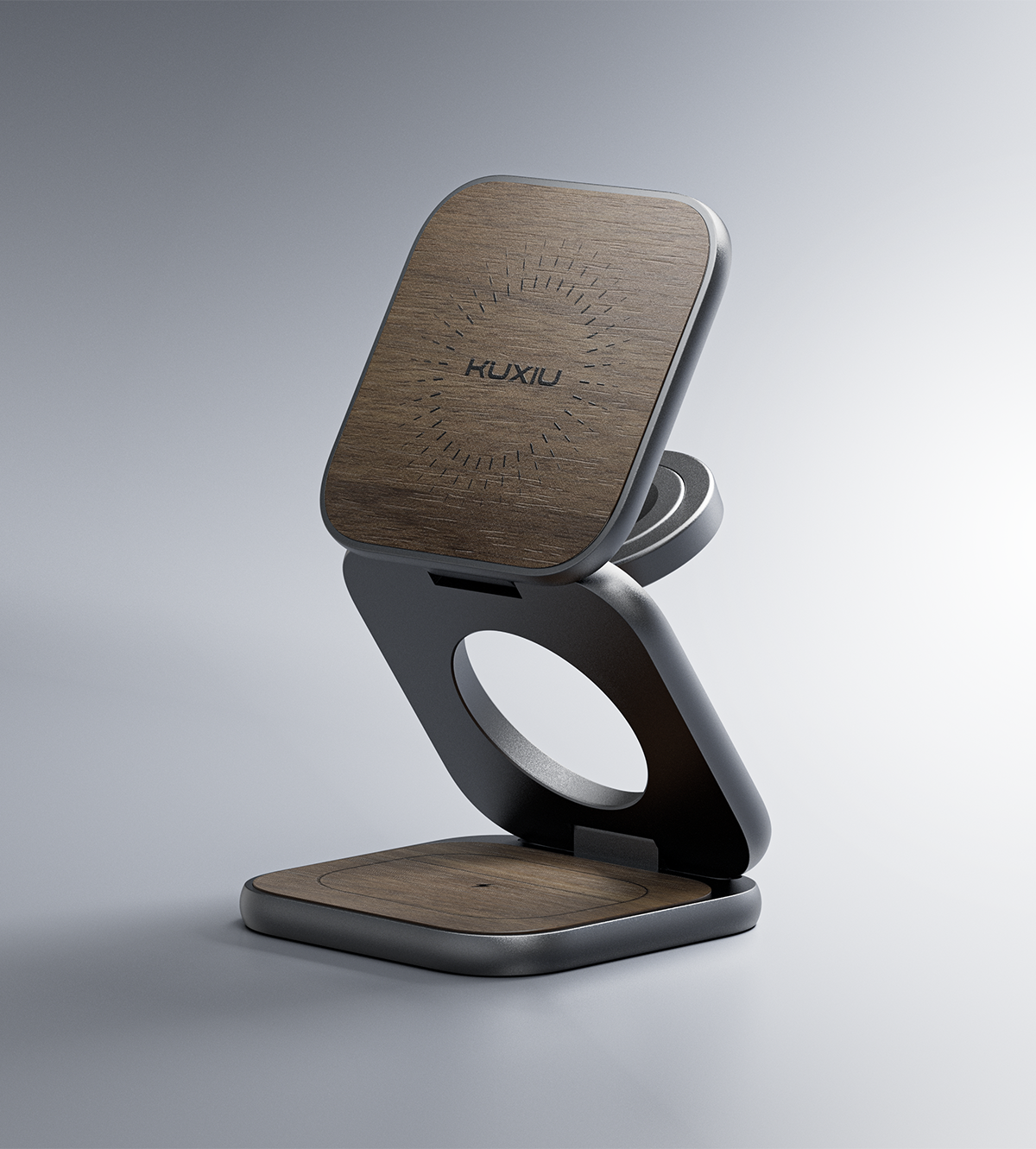 X40 Turbo Qi2.2 3-in-1 MagSafe Foldable Charging Stand · Wood Grain