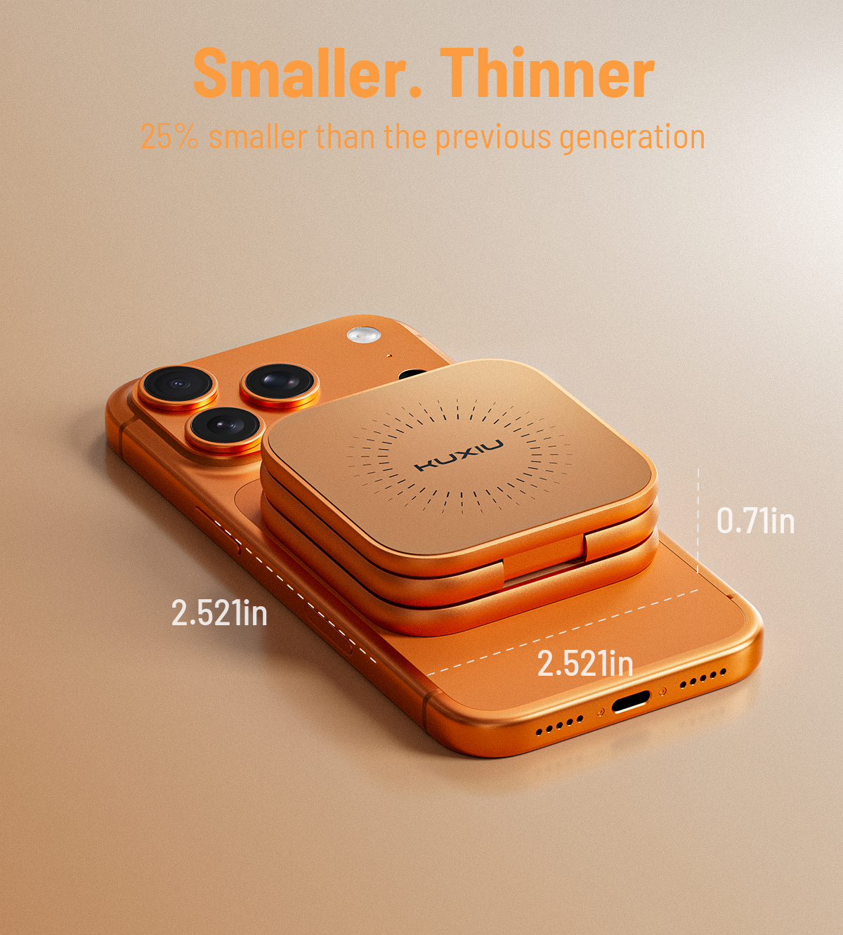 X40 Turbo Qi2.2 3-in-1 MagSafe Foldable Charging Stand · Cosmic Orange